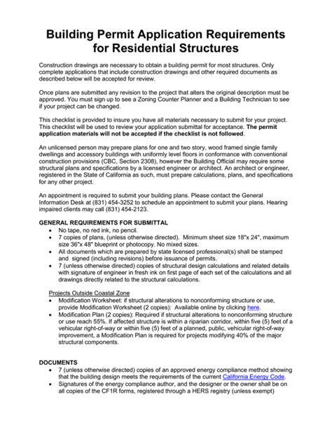 Permit Applications and Requirements .